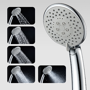 Miscelatore Monocomando GRIFEMA Per Vasca/Doccia - Con Flessibile Acciaio 1,5m E Doccetta 5 Vie, Cromo