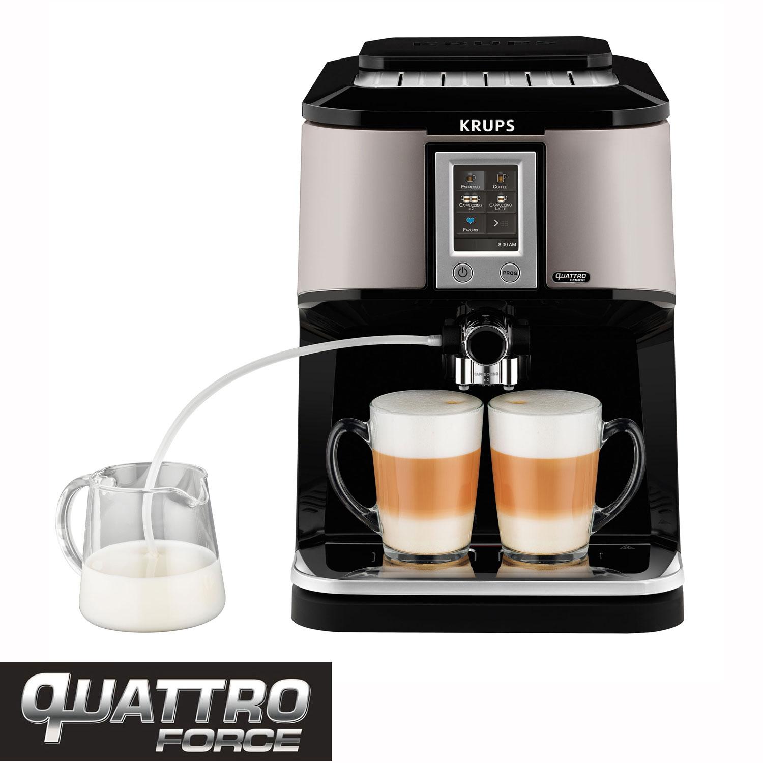 Krups EA880E Quattro Force Automatic Coffee Machine Silver/Black