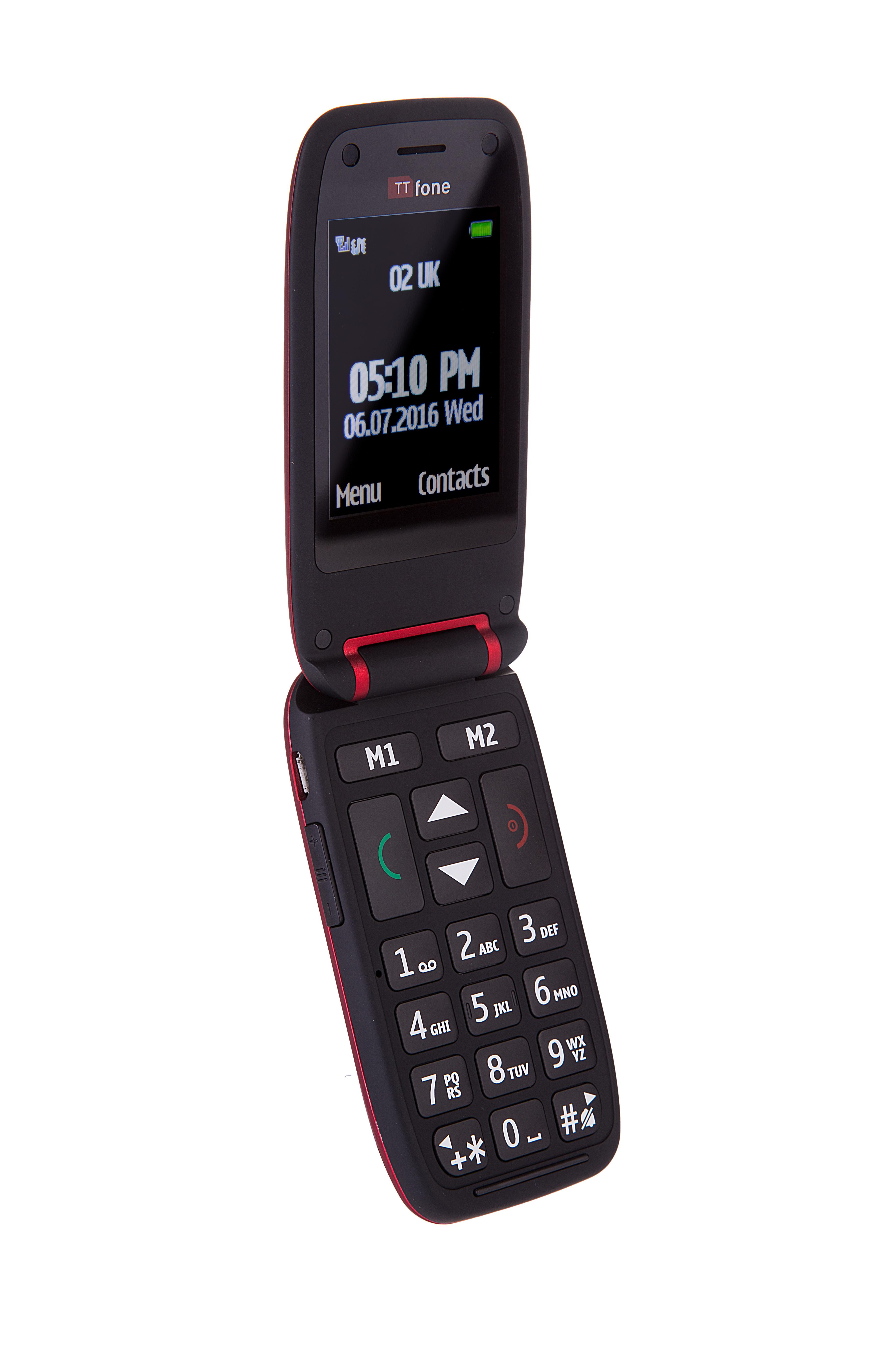 TTfone Meteor Telefono Cellulare a Conchiglia con Tasti Grandi, Nero