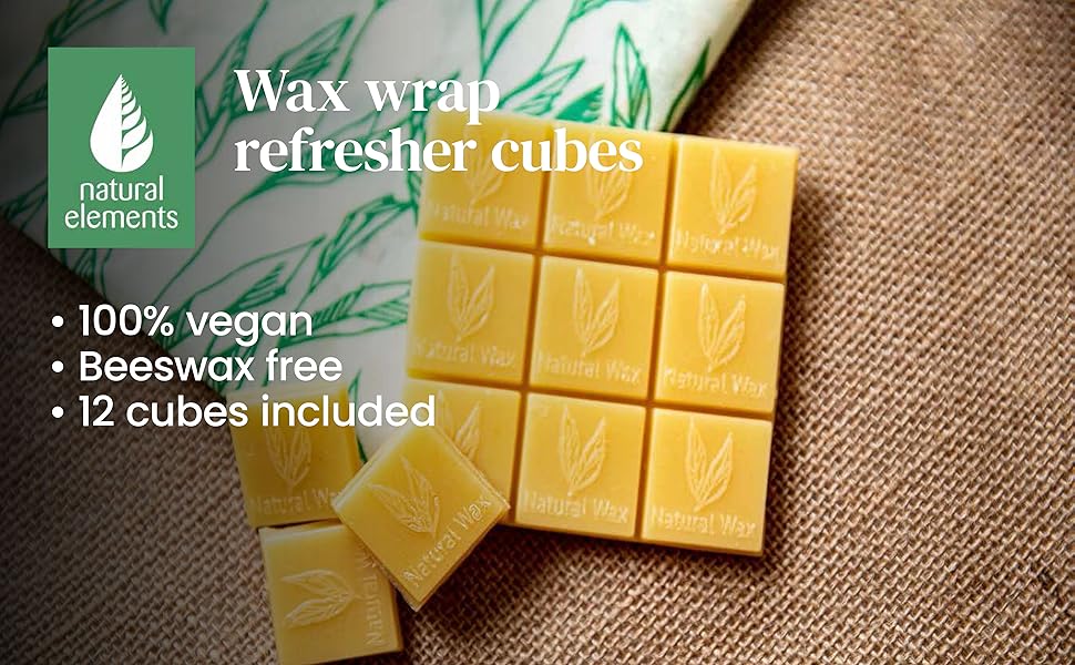 Natural Elements Vegan Wax Wrap Refresher Blocks, Includes 12 Organic