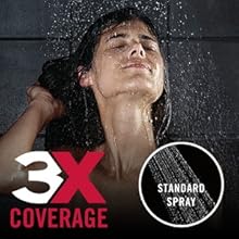 standard spray, shower spray coverage, shower faucet