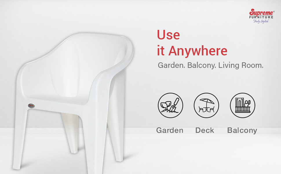 Supreme Futura Plastic Chairs for Home and Office (Set of 2, Milky