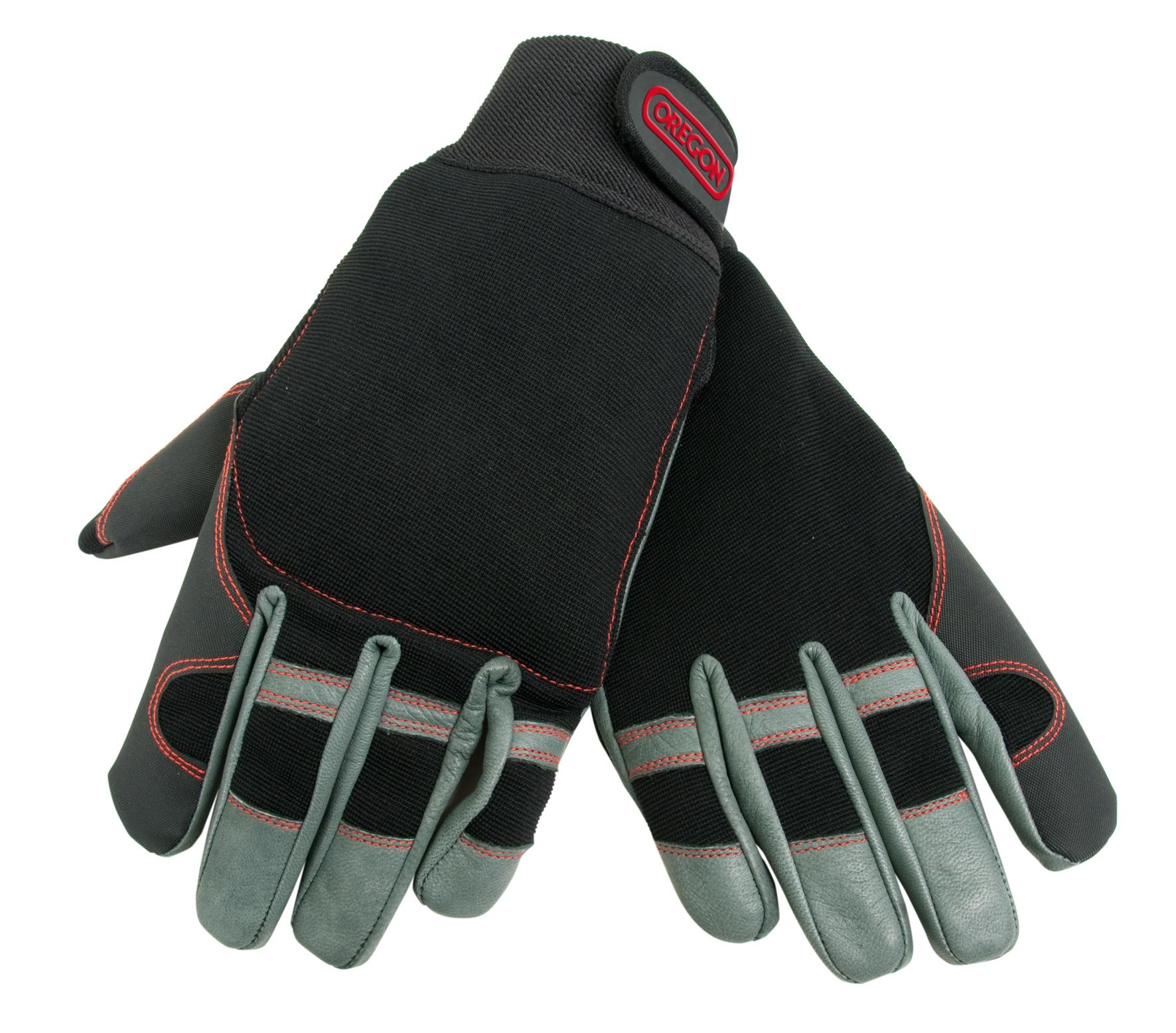 OREGON 295395 4 Way Stretch Leather Chainsaw Protective Glove ( Medium