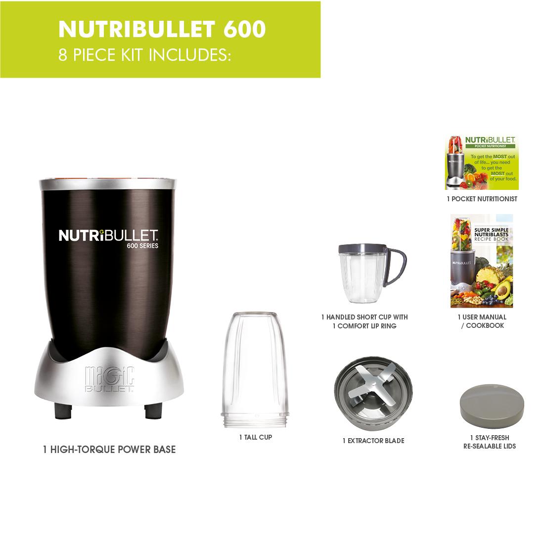 NUTRiBULLET 600 Series Nutrient Extractor High Speed Blender 600W 8