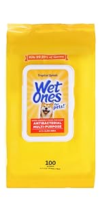 Wet Ones, Pets, Cats, Dog, Wipes, Antibacterial, Tropical Splash, Puppy