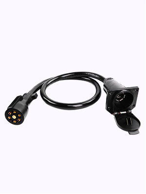 3 FT 7 Way trailer plug socket extension cord