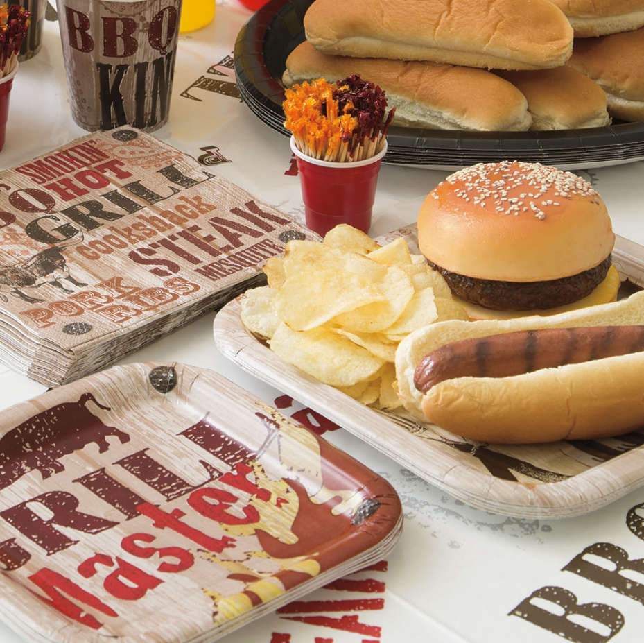 Square Grill Master BBQ Dinner Plates, 8ct Kitchen & Dining