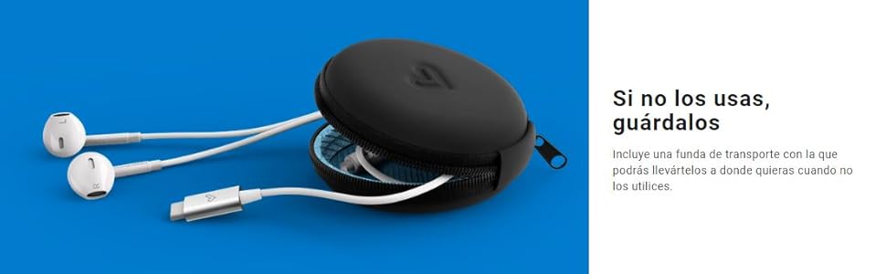 funda, auriculares con funda