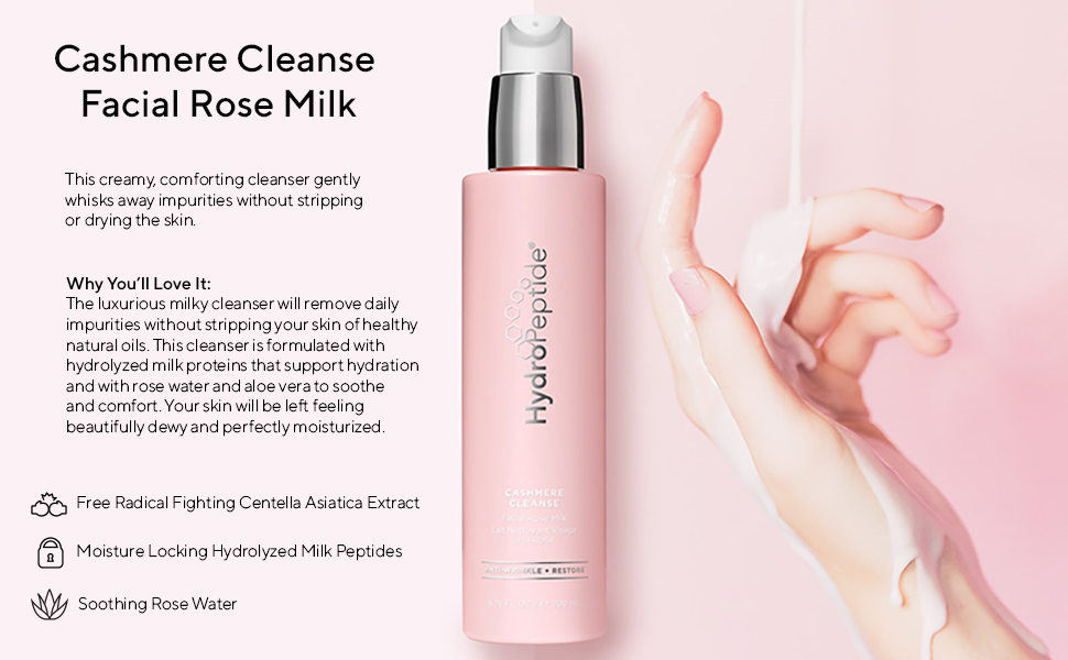 Hidropéptido Cachemira Clenasa Leche Facial De Rosas