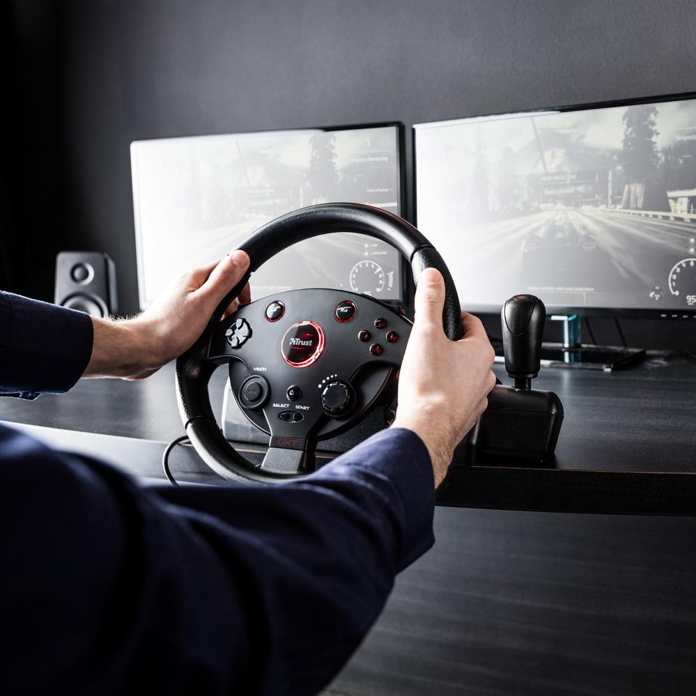 Trust GXT 288 Gaming Steering Wheel with Pedals and Vibration Feedback for PC and PS3 Amazon.co