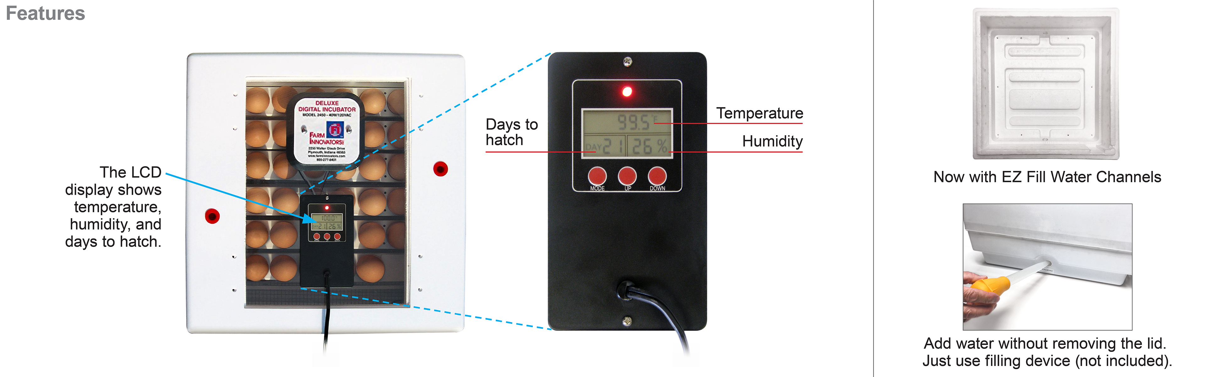 Farm Innovators 2450 Digital Circulated Air Incubator with Automatic Egg Turner Amazon.ca Pet
