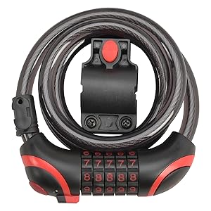 CANOVER レッド ロードバイク ダイヤルロック付き Amazon | カノーバー(CANOVER) 自転車 ワイヤーロック錠 ダイヤル式