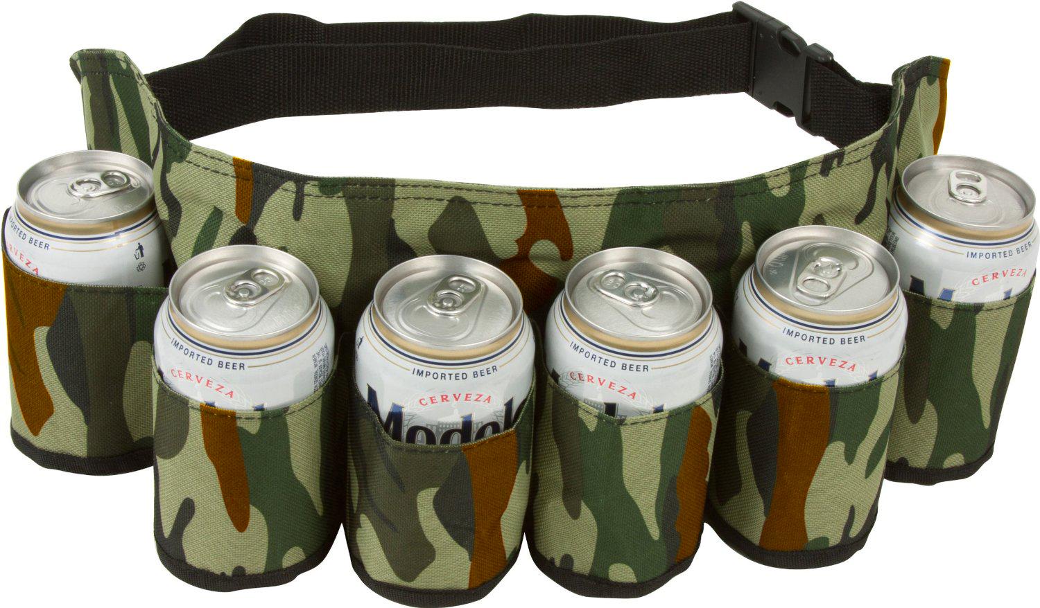 EZ Drinker Beer & Soda Can Holster Belt, Holds 6 Beverages Cooler Accessories