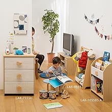ブラウン木目　4段チェスト　白井産業NRV-9555H 白井産業 カウンター下収納 ラック 引出しタイプ 4段 木製