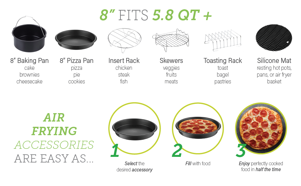 GoWISE USA 6 Piece Accessory Kit for 5.0 7.0Quarts