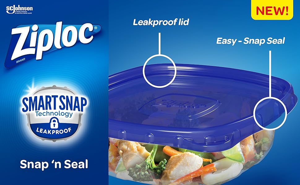 Ziploc Food Storage Meal Prep Containers with Smart Snap Technology