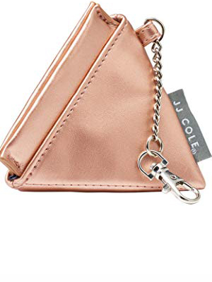JJ Cole Vegan Leather Pyramid Pacifier Pouch, Rose Gold