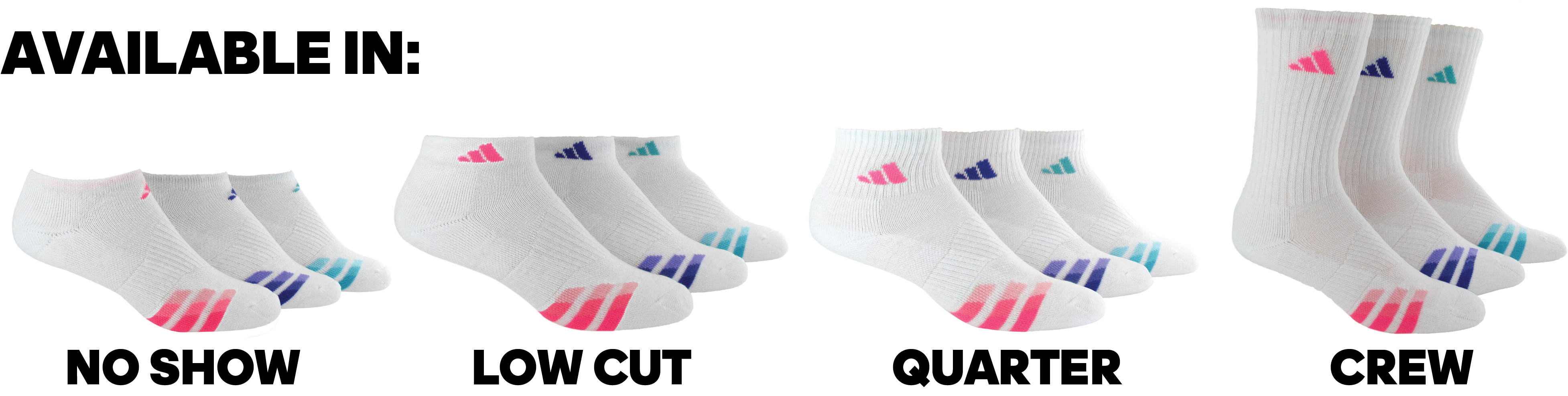 adidas Women's Cushioned Crew Socks (3 Pack), Black/Heather