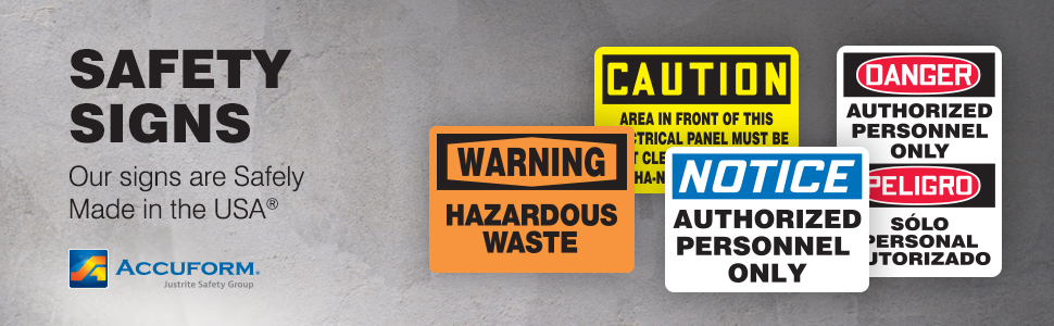 Adhesive sticker signs labels caution warning danger notice made in the USA