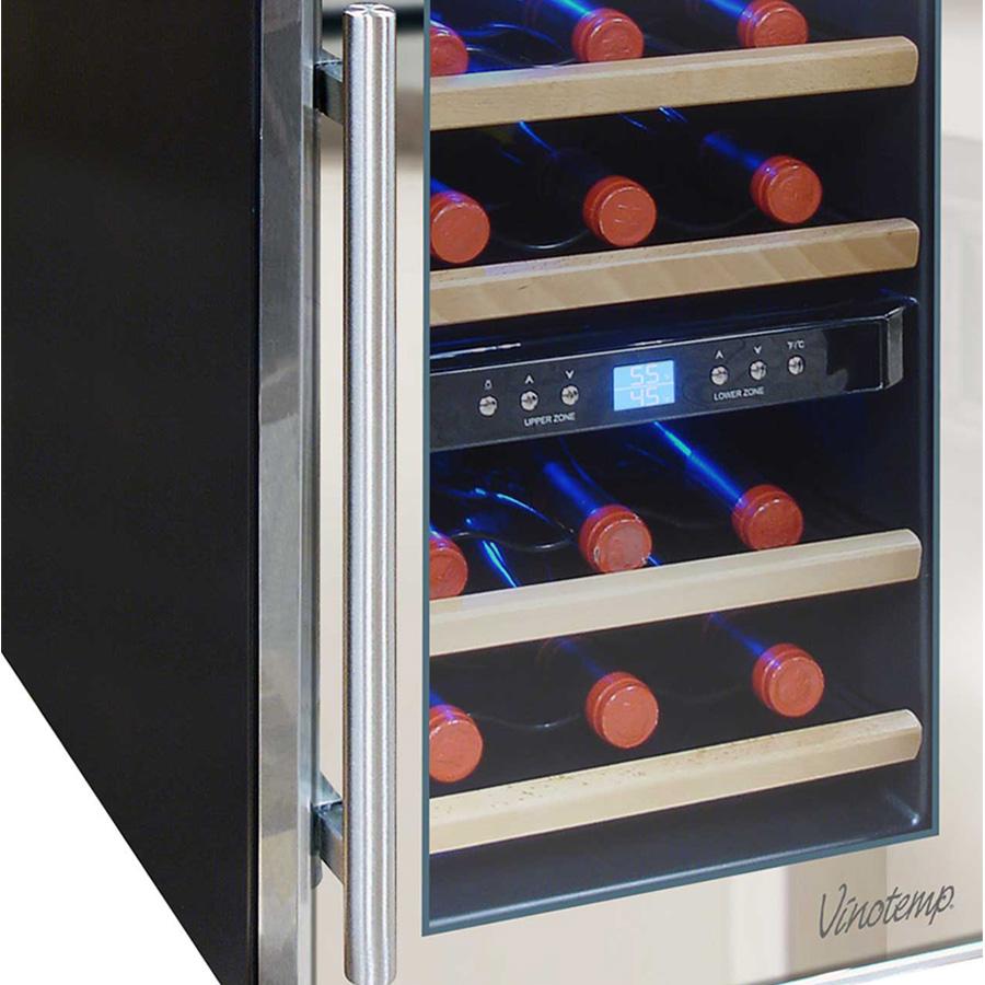Vinotemp 12Bottle DualZone Thermoelectric Mirrored Wine