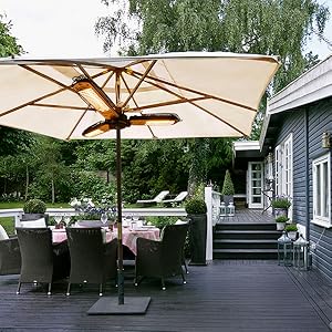 Amazon Com Star Patio Parasol Electric Patio Heater Folding