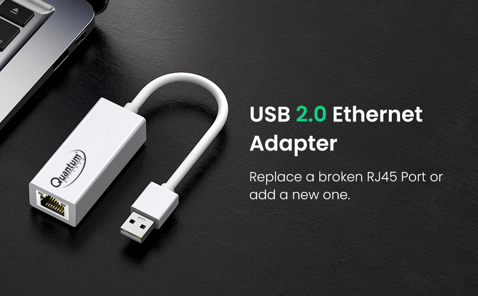 Quantum QHM8106 USB to RJ45 LAN Adapter (White) Buy Quantum