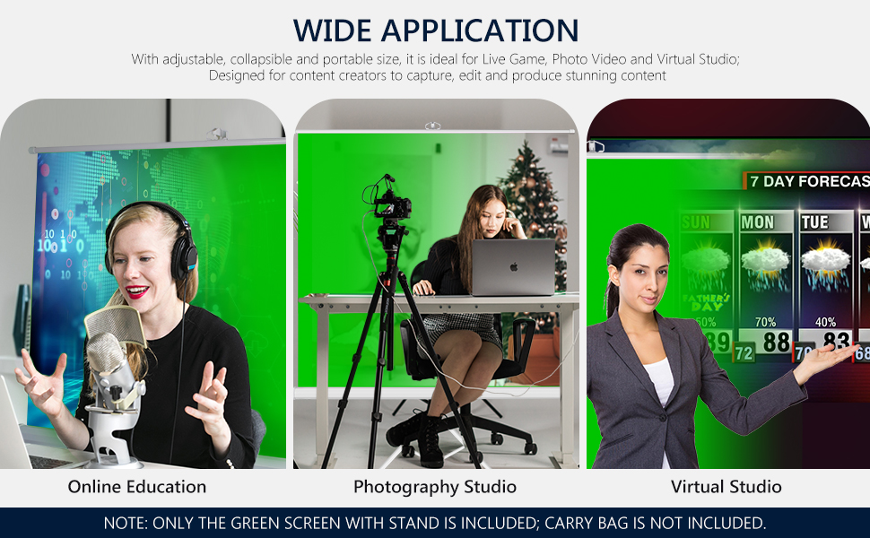 Neewer 100 Inch Portable Green Screen with Tripod Stand