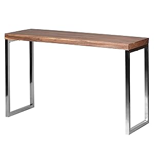 Wohnling Konsolentisch GUNA Massivholz Akazie Konsole mit Metallbeinen