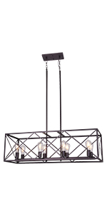 8-light rectangle chandelier