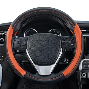 motor trend steering wheel cover 810 black leather