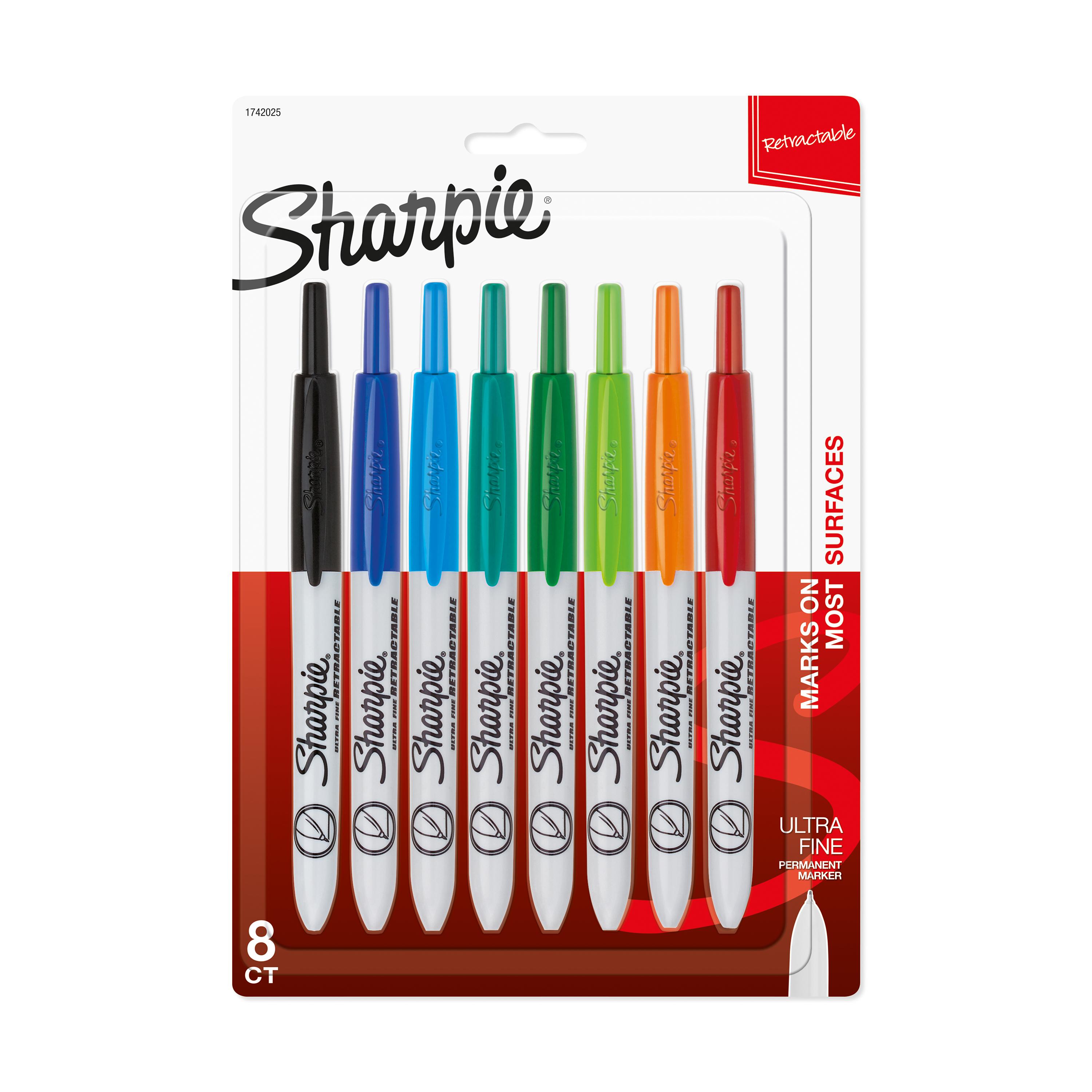 Sharpie 1742025 Retractable Permanent Markers, Ultra Fine