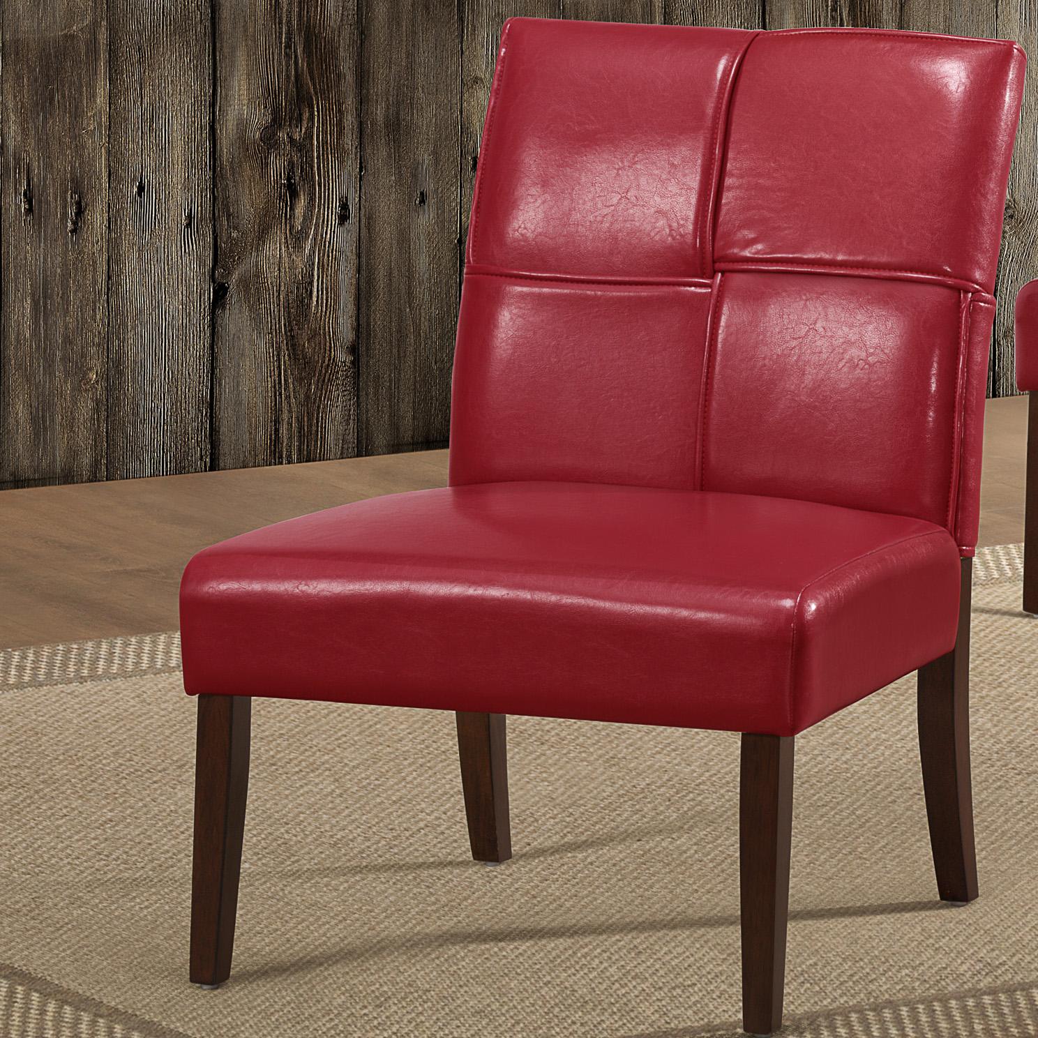Homelegance 1215RDS Armless Accent Chair, Red BiCast Vinyl