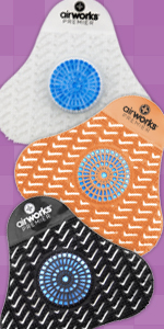 airworks, urinal, screen, mango, citrus, flexible, orange, blue, purple, green, brown, strawberry