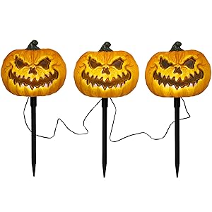 Halloween lighted evil jack pathway markers, halloween decoration, pumpkin decoration, jack-o-lanter