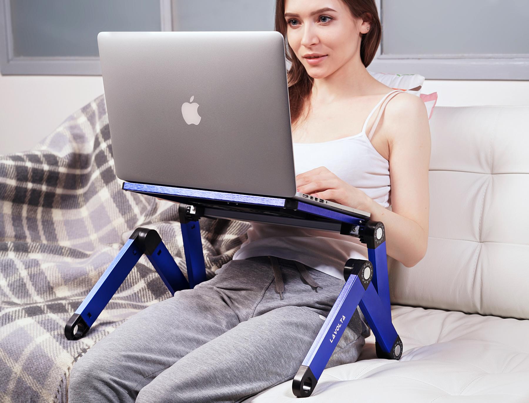 Lavolta Folding Laptop Table Desk Tray Notebook Stand with Cooling Pad