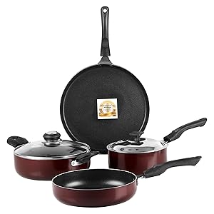cello, pan, tawa, handi, fry pan, steel lid, nonstick, aluminum, sturdy, trendy