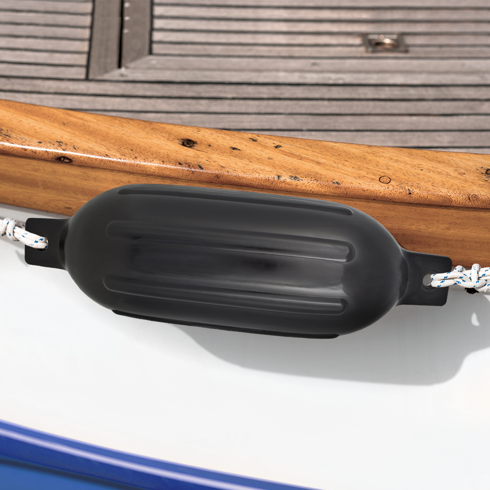 Best Choice Products SKY1389 Black 6.5" x 23" Vinyl 4 Ribbed Marine Boat Fender