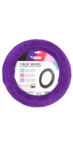 Purple wool sheepskin steering wheel cover