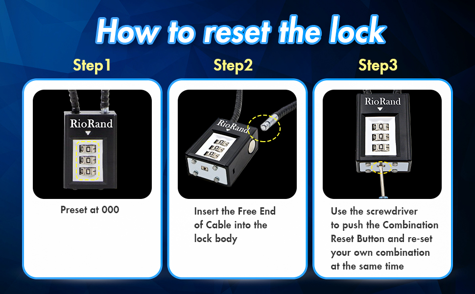 Trigger Lock 3 Digit Combination 15 Inch Gun Cable Lock Pack 3