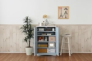 ♡カントリー　ステンドグラスキャビネット♡ Amazon｜JKプラン フレンチカントリー家具 キャビネット 幅60