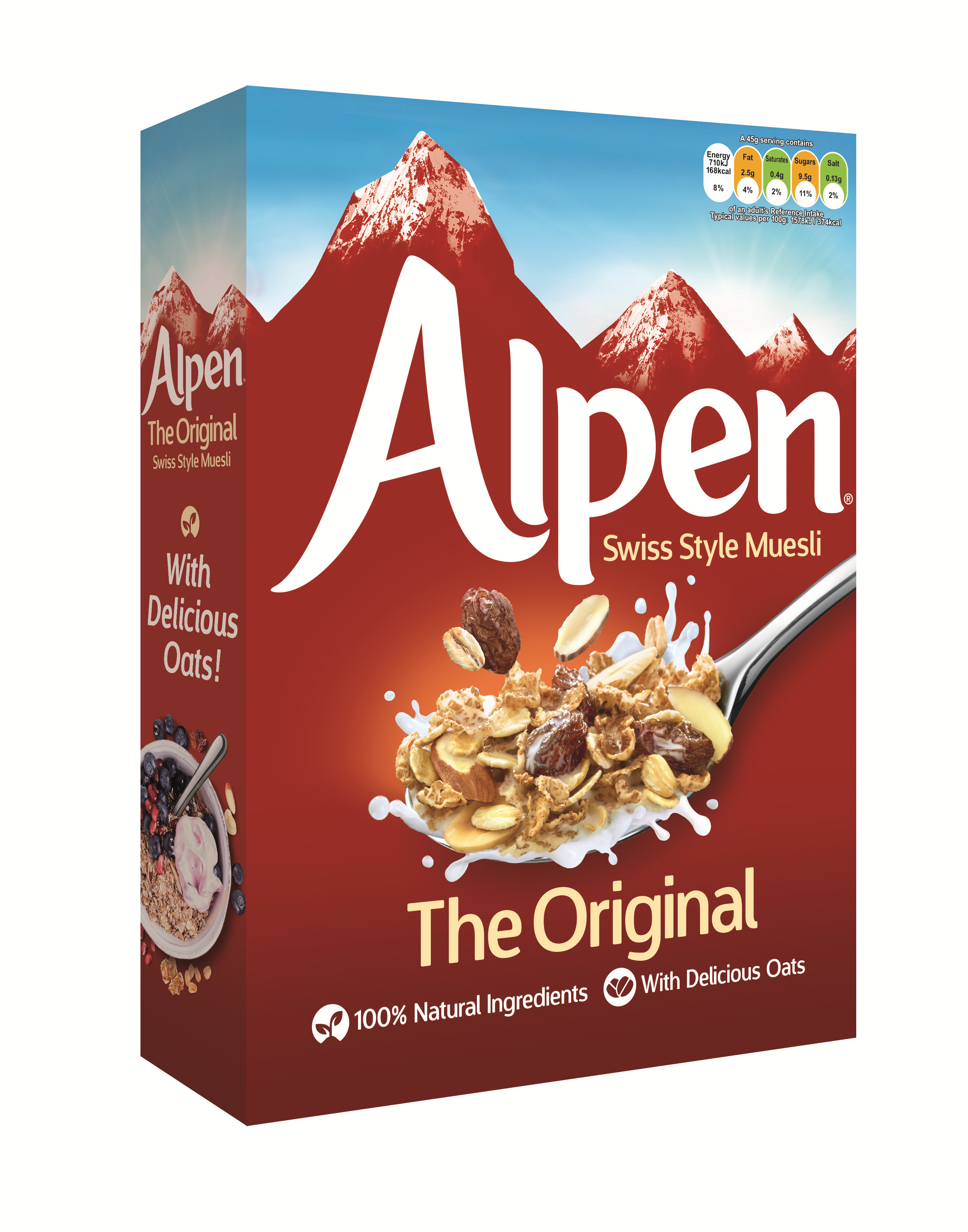 Weetabix Alpen Müsli ohne Zucker 560 g, 1er Pack (1 x 560 g), Verpakung