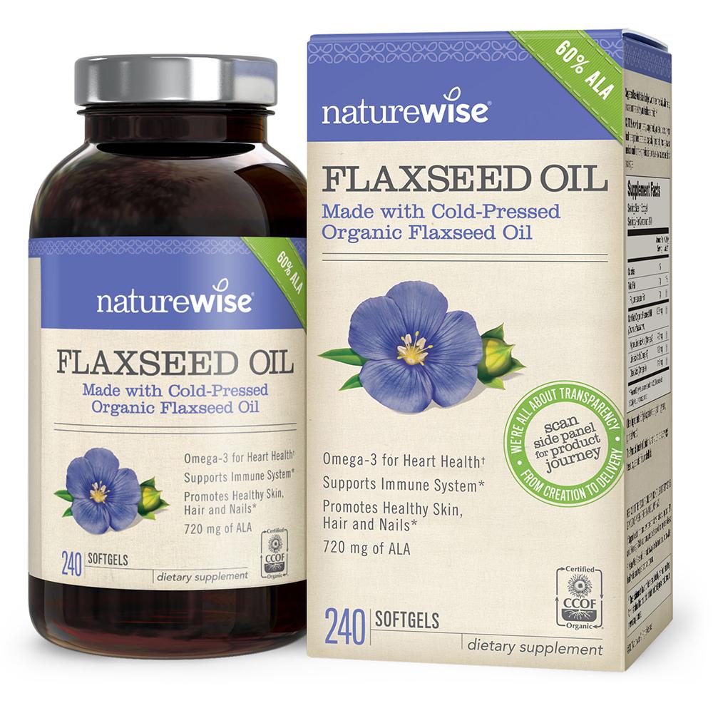 NatureWise Organic Flaxseed Oil 1200mg with 720 mg ALA