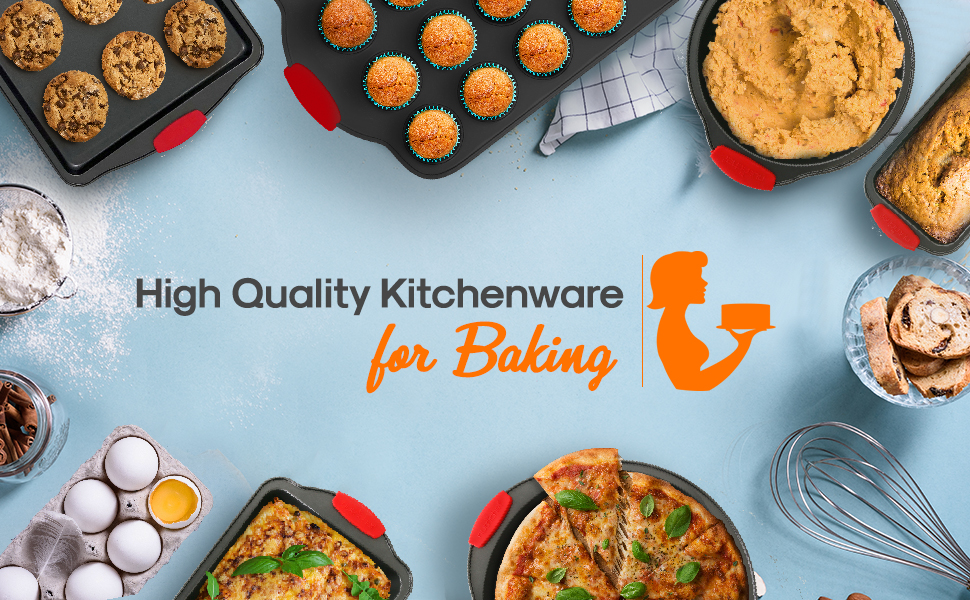 Nonstick Bakeware Set;Baking Tray; Oven;Pizza Loaf Muffin;Cookie Sheet;Non Stick;Bakeware Set