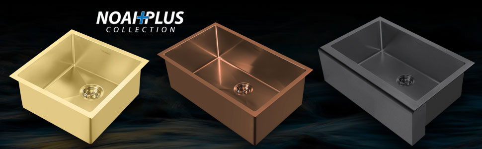 Whitehaus WHNPL3018-BSS Noah Plus Collection Kitchen Sink