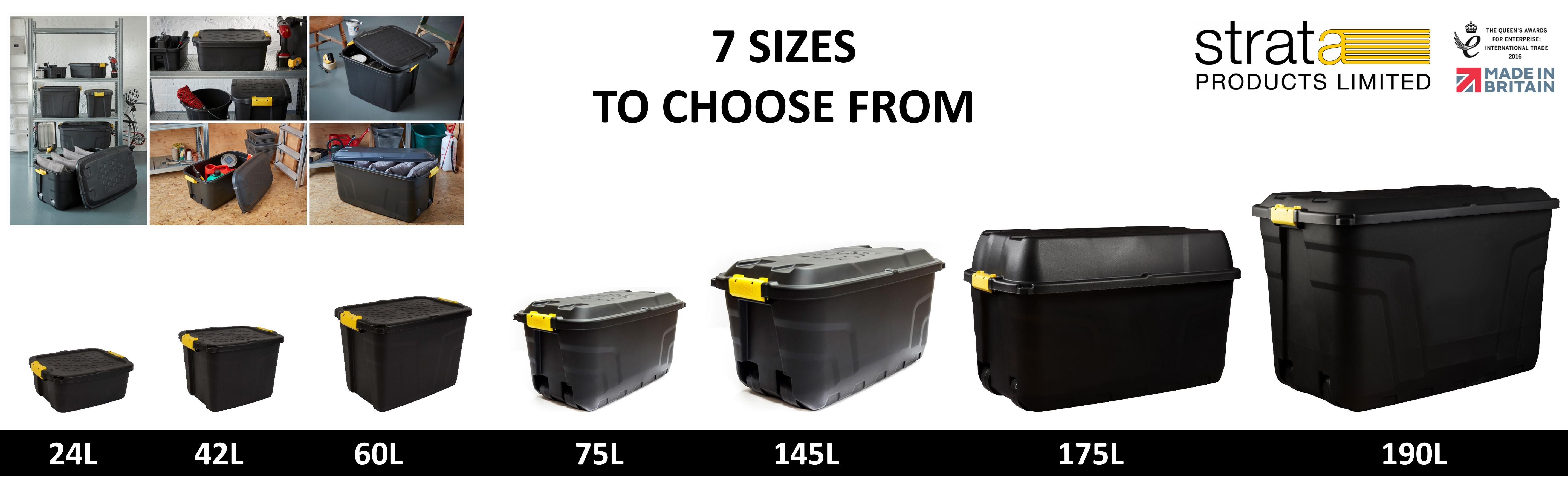 Ward 145 Litre Storage Trunk on Wheels Black Strata Amazon.co.uk