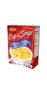 Lipton Cup-a-Soup Instant Soup, Chicken Noodle with White Meat, 4 envelopes, 1.8 oz