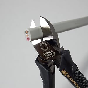 ふじやま フジ矢(Fujiya) 電工名人偏芯薄刃ニッパ 7700N-200BG 200mm 黒金