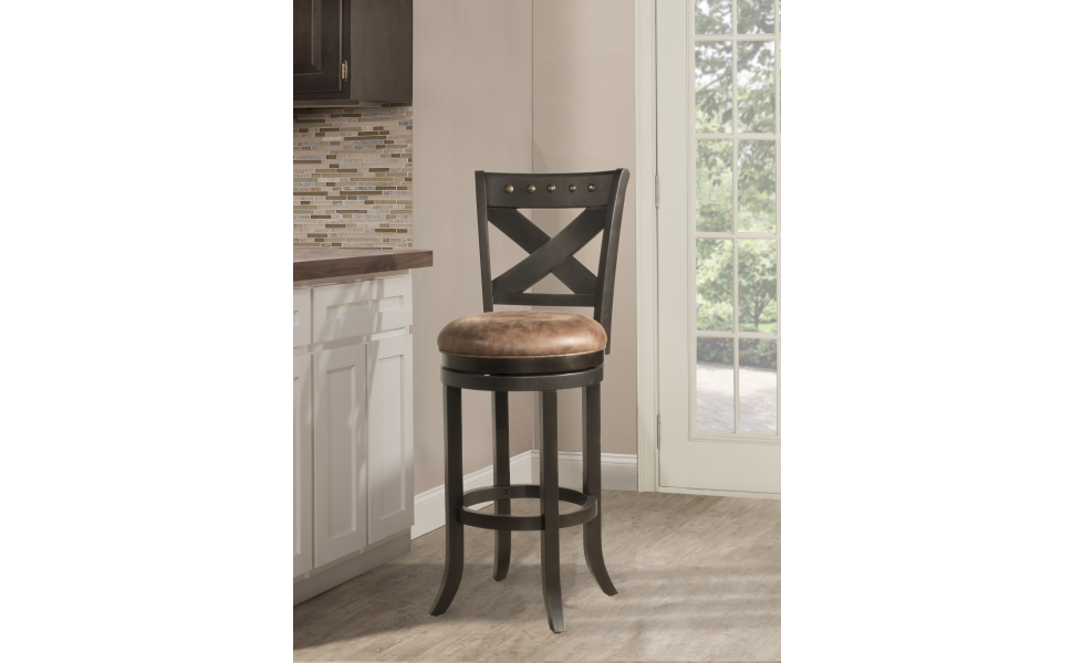 Hillsdale Furniture Brantley Stool, Deep Brown Finish