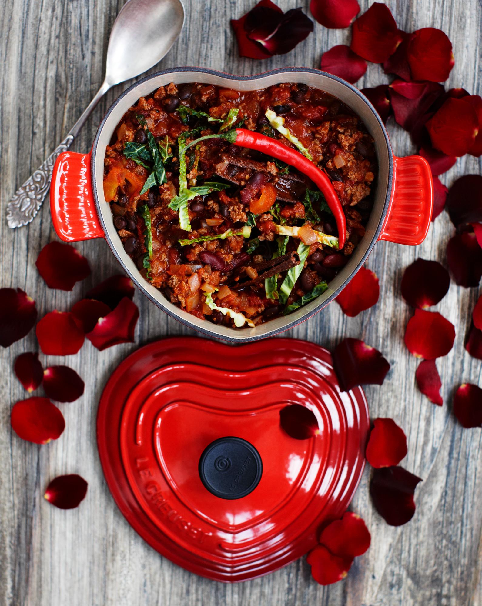 Le Creuset Enameled CastIron 2Quart Heart Casserole, Red