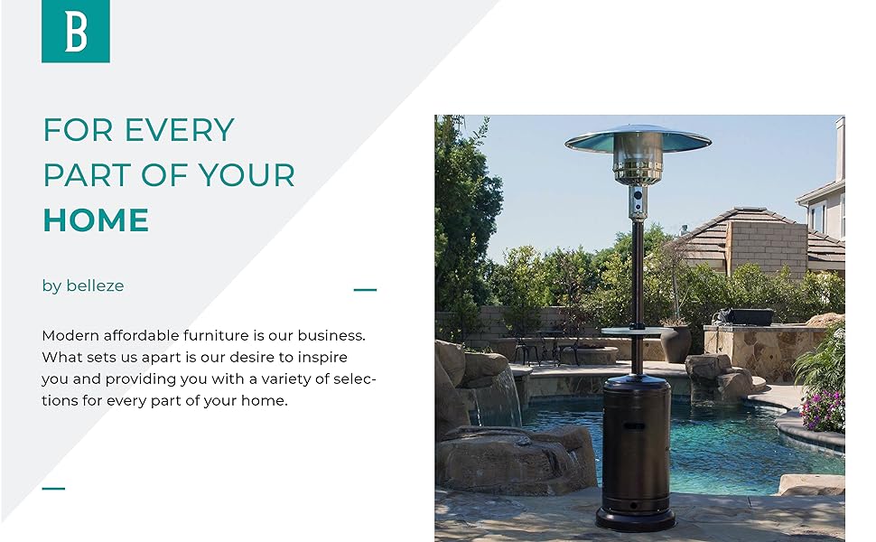 Amazon Com Belleze 48 000btu Premium Outdoor Patio Heater With